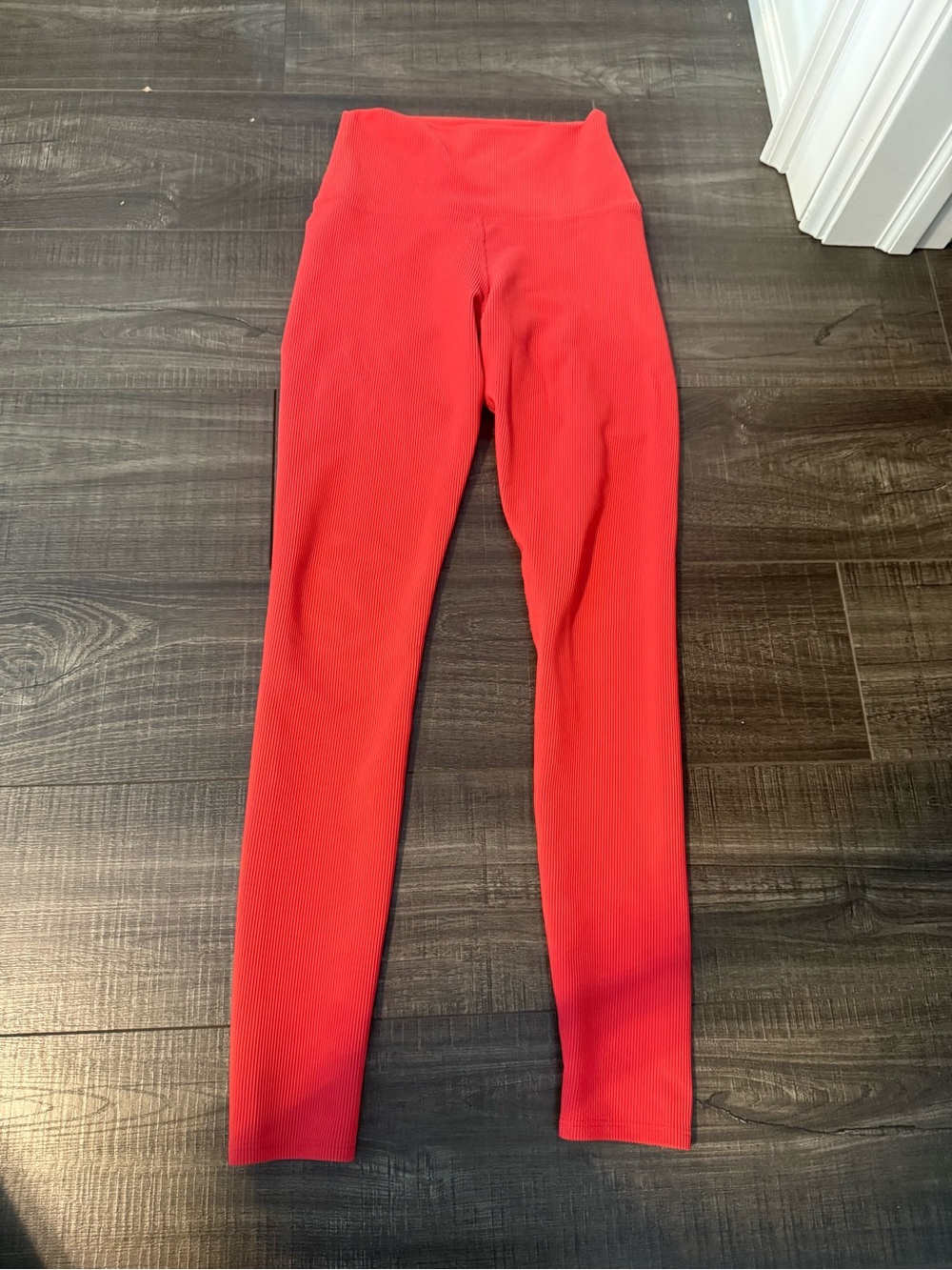Beach Riot High-Waist Red Ribbed Leggings